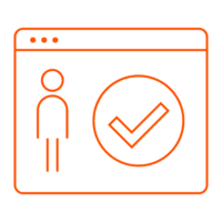 Orange user experience icon